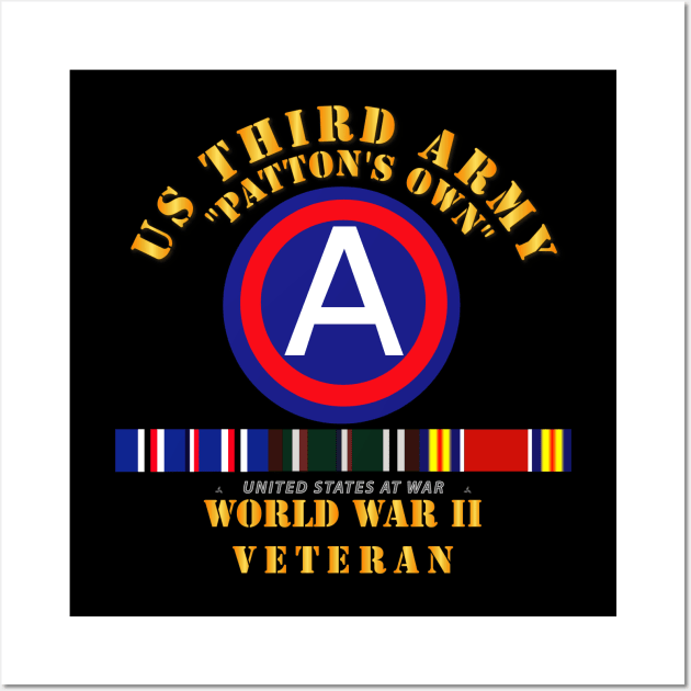 Army - 3rd US Army - WWII w Svc Wall Art by twix123844